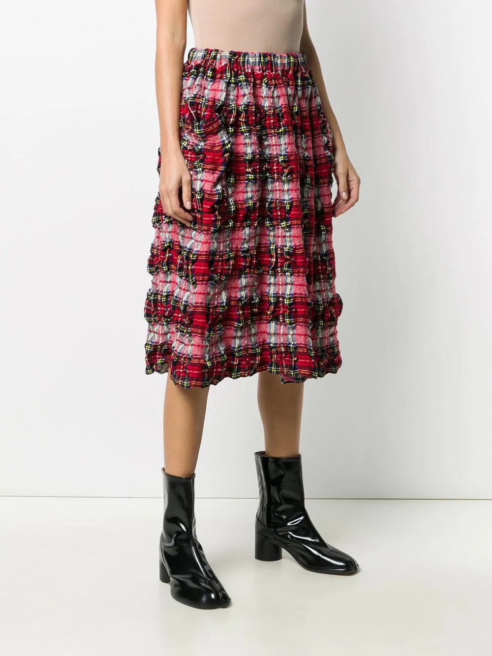 ruffled tartan wool skirt - 3