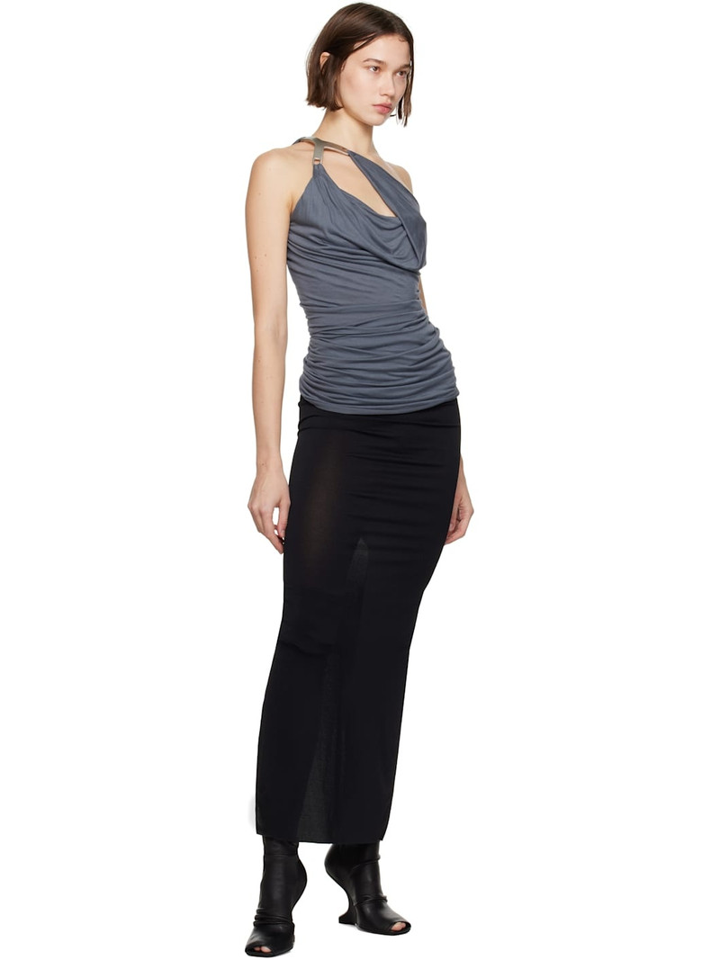 Rick Owens Lilies Black Porterville Dirt Pillar Maxi Skirt outlook