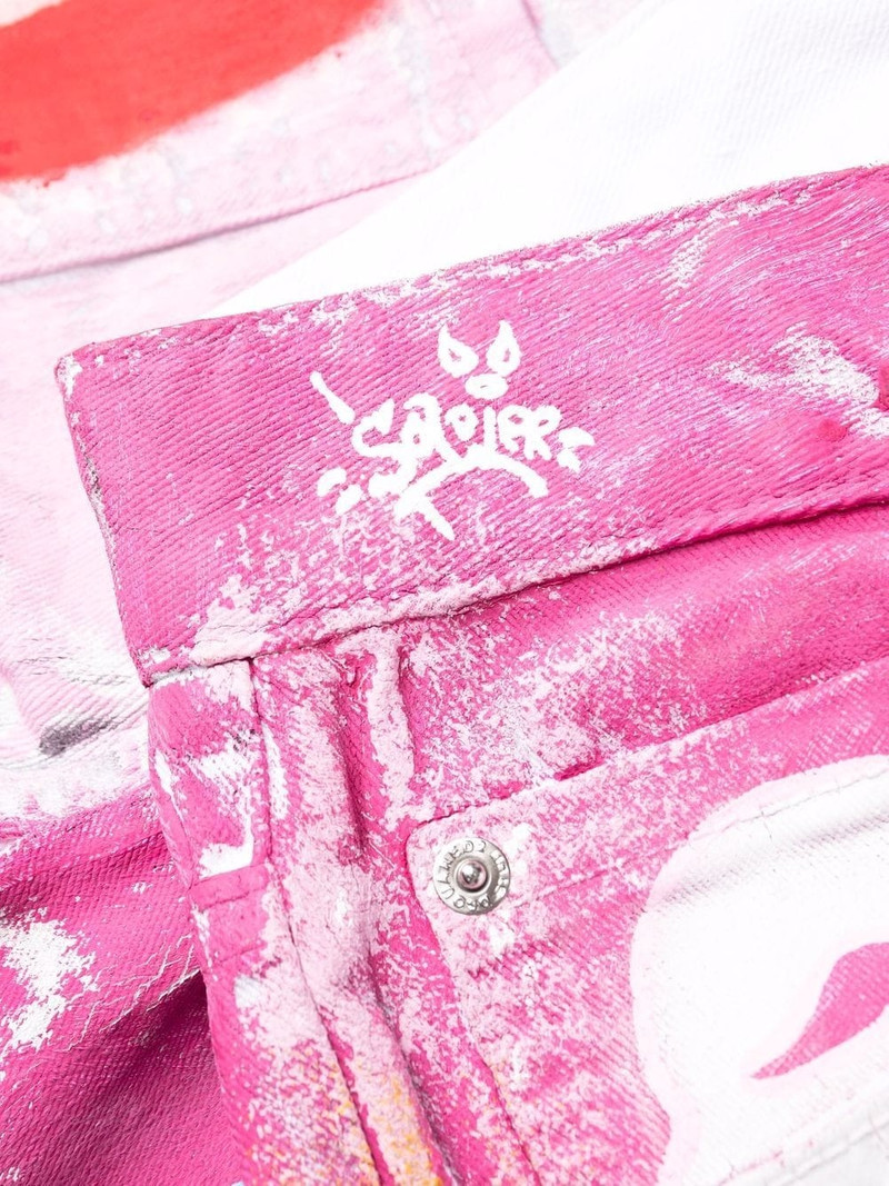 paint splatter detail cropped trousers 8