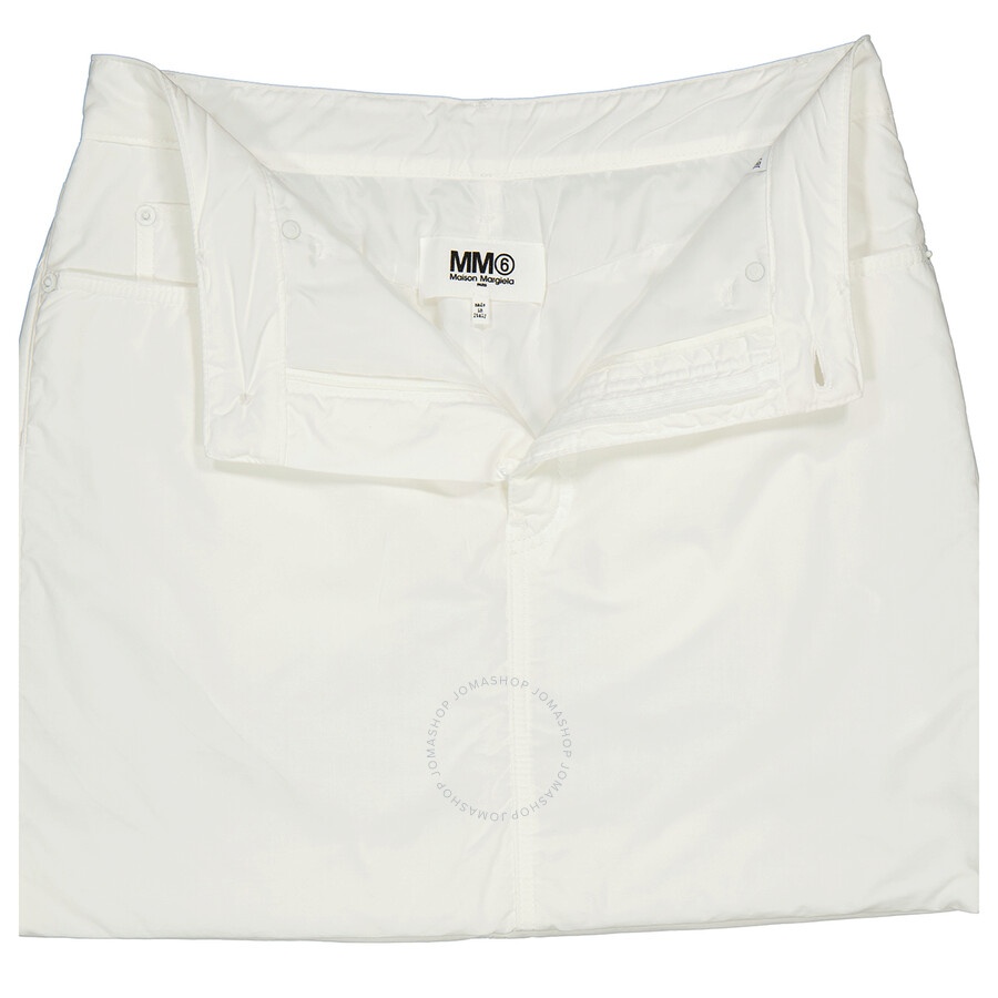 MM6 Ladies White High-rise Short Skirt - 7