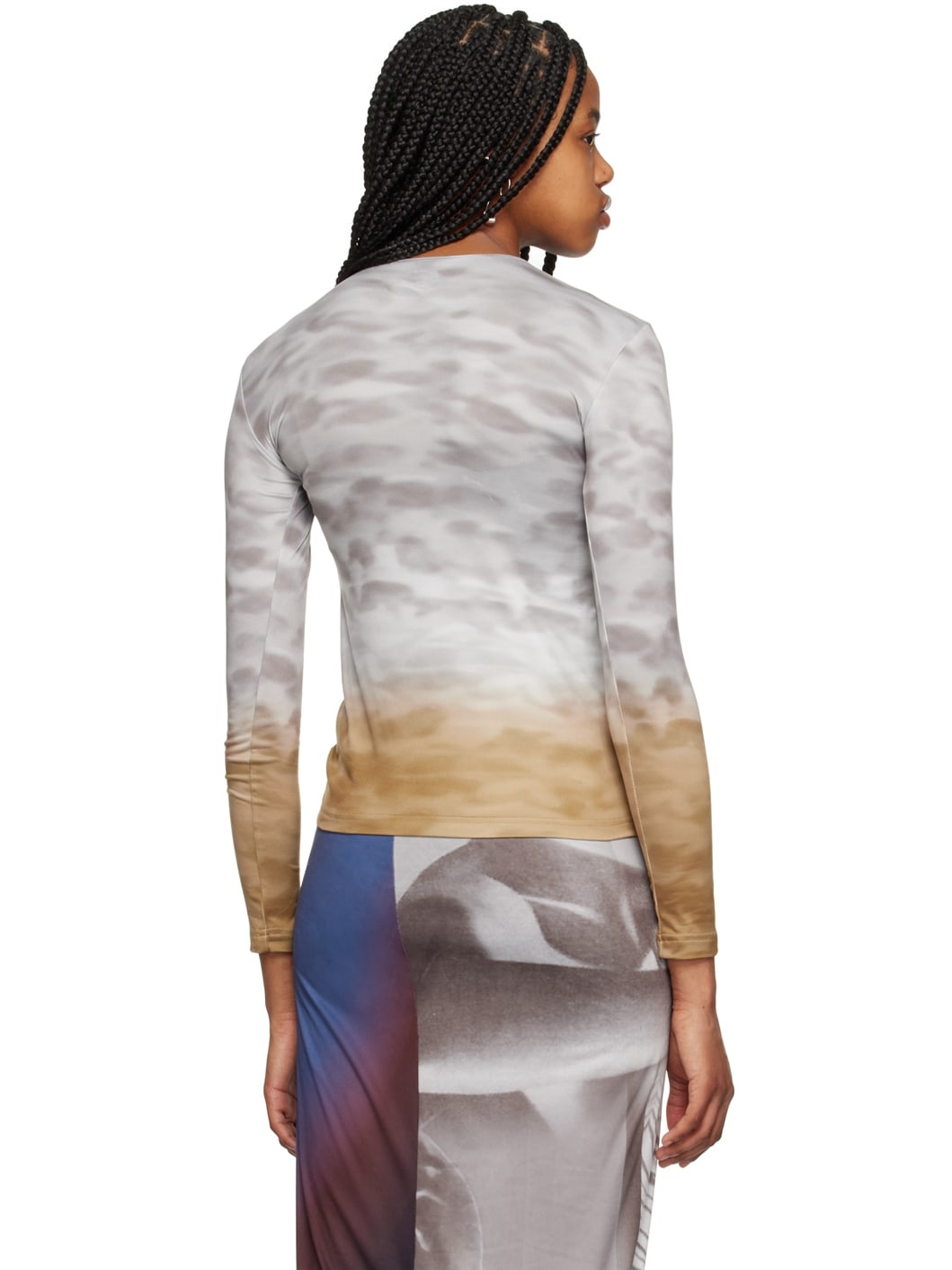 Brown & Gray Eyes Open Long Sleeve T-Shirt - 3
