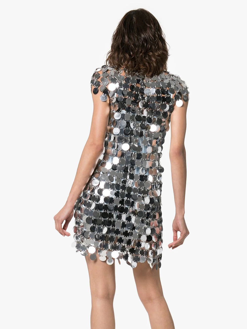 sequin chain-disc mini dress - 4