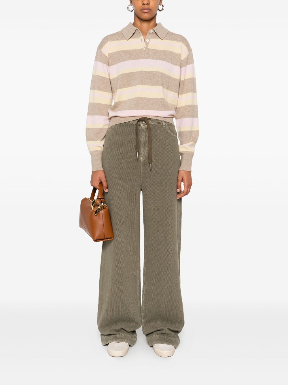 drawstring wide-leg jeans - 2