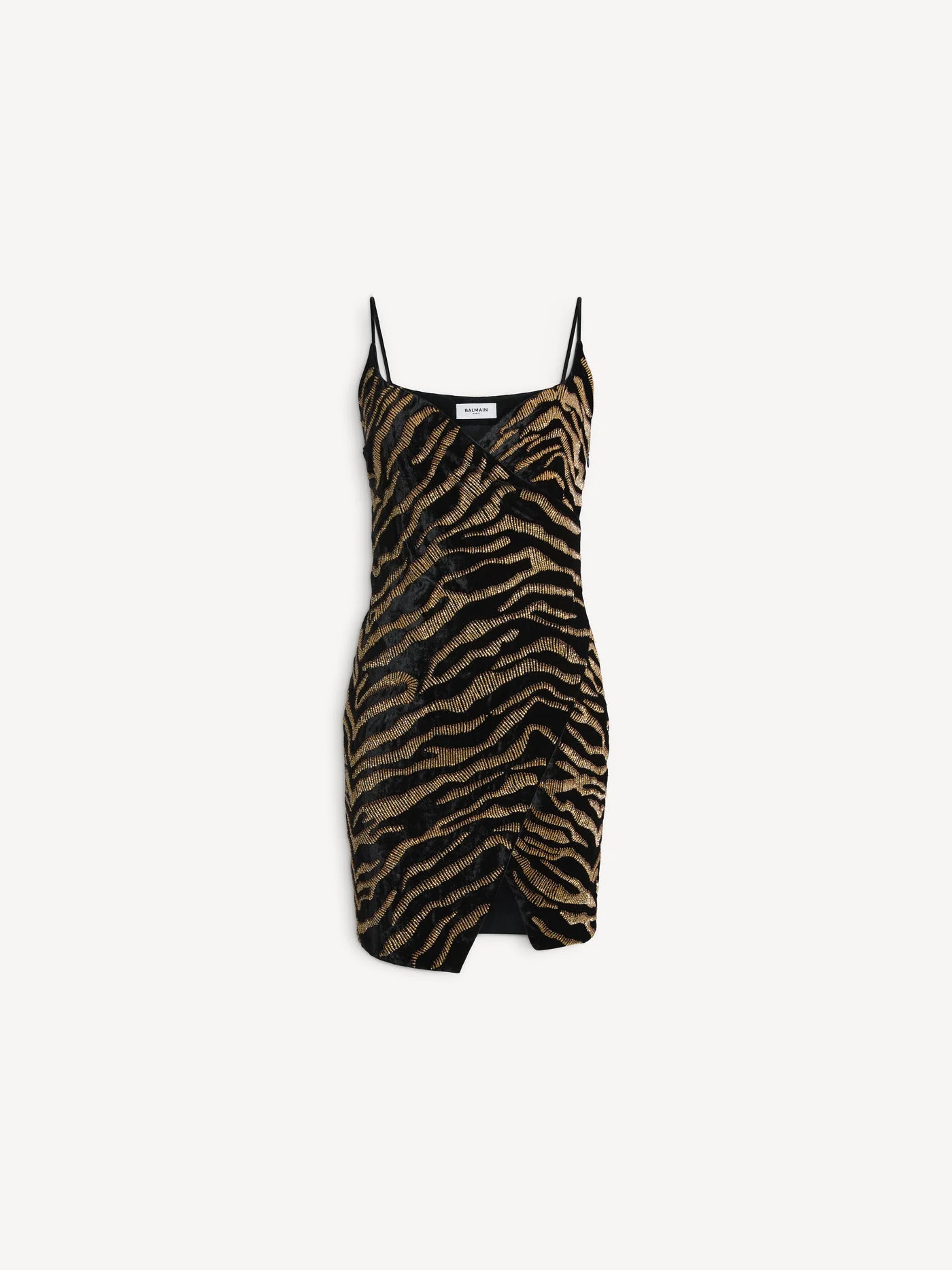 Velvet dress with tiger embroidery - 1