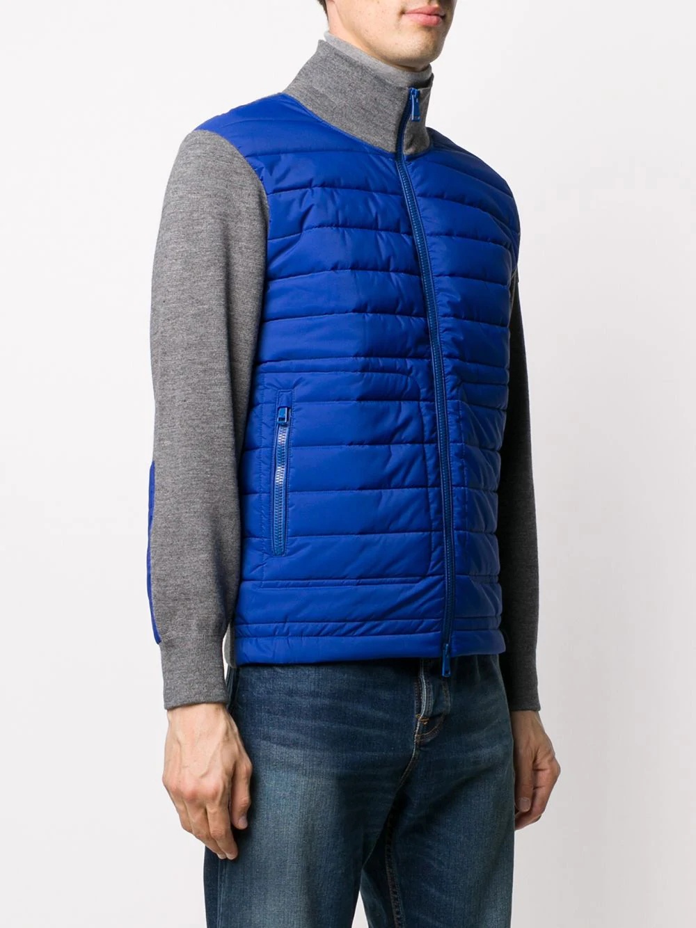 knit-panelled puffer jacket - 3