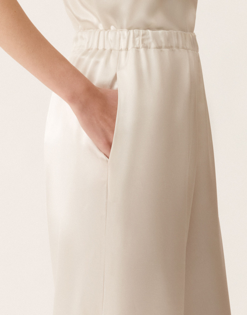 Trevi pants in aqua satin 5
