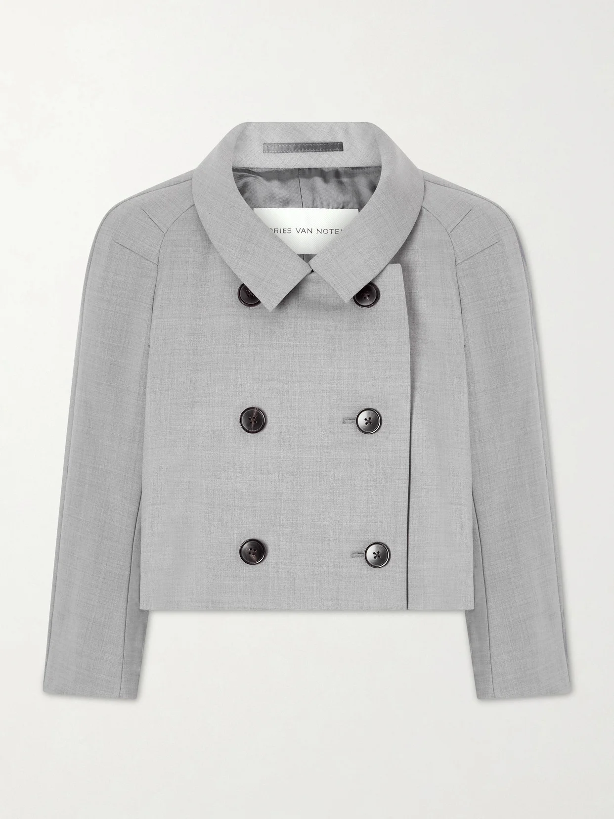 Cropped Doubel-breasted Grain De Poudre Jacket - 1