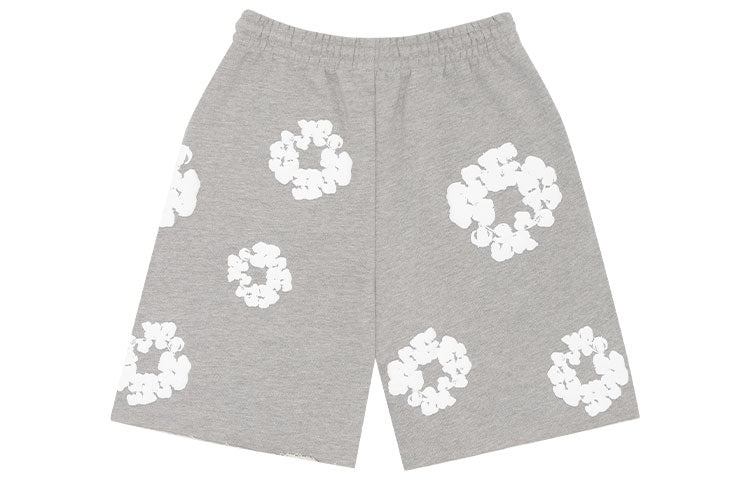 Denim Tears Cotton Wreath Logo Shorts 'Grey White' 402-070-30 - 2