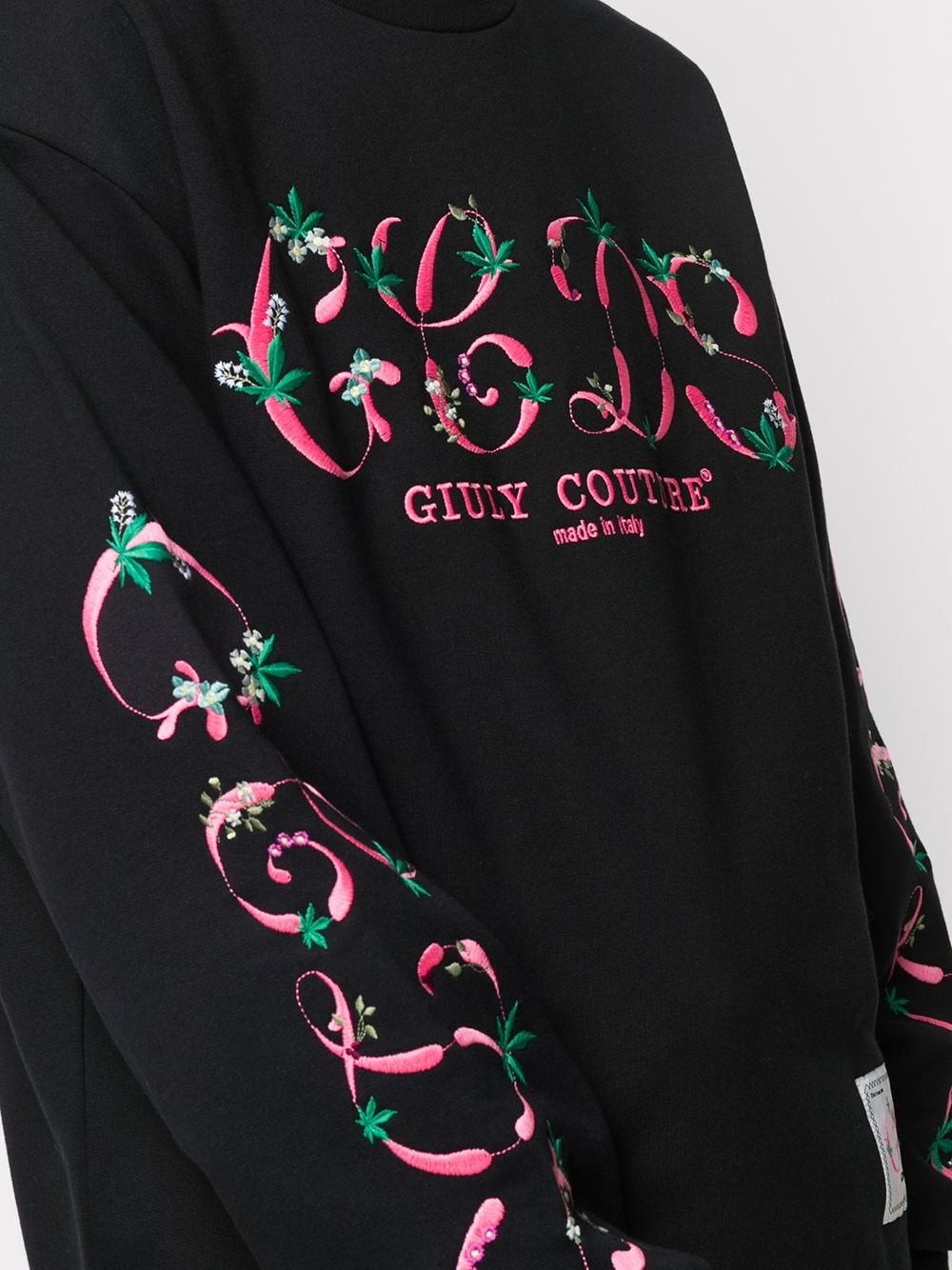 embroidered logo floral sweatshirt - 5