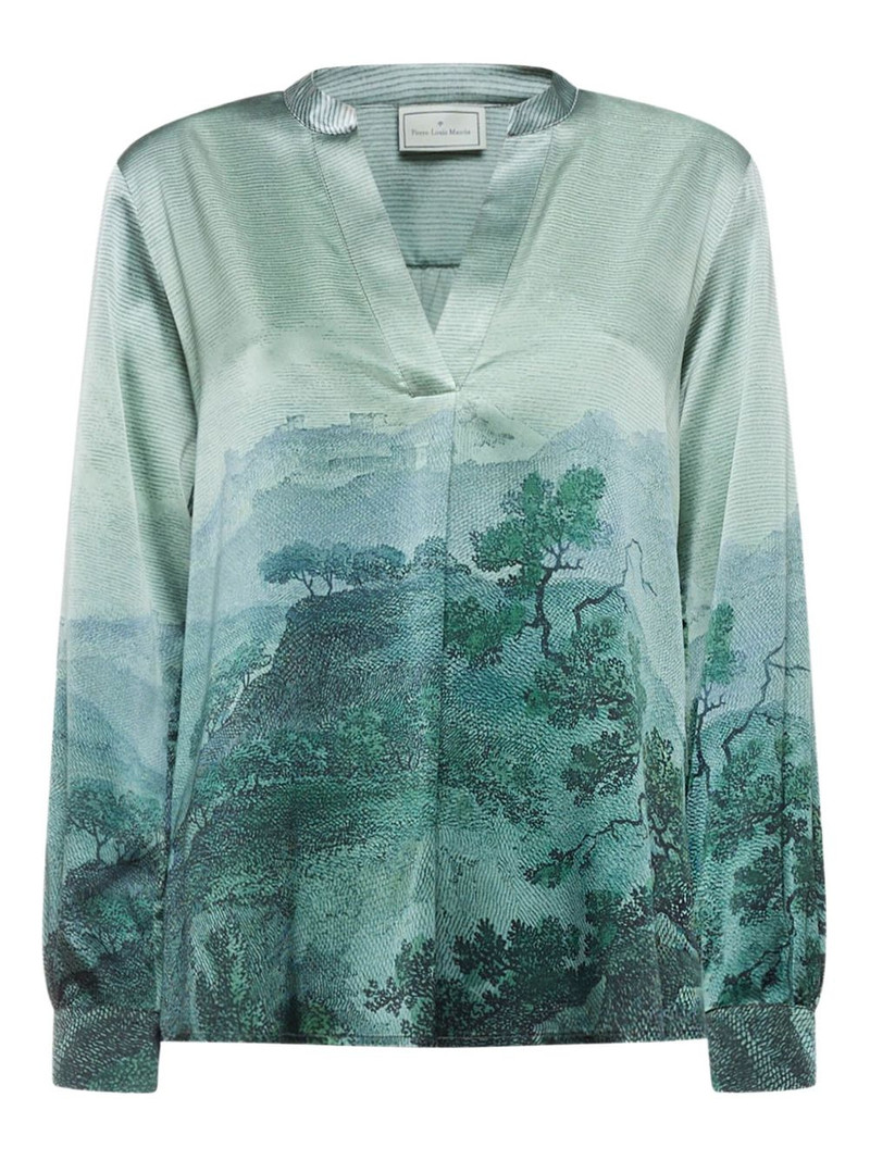 landscape-print blouse 1