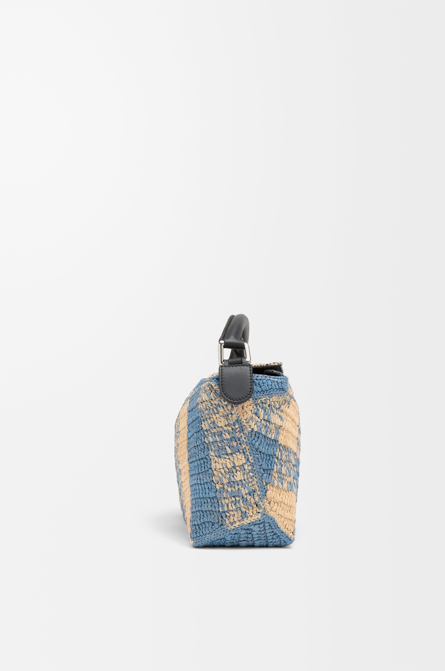 Small Puzzle Edge bag in raffia and calfskin - 5