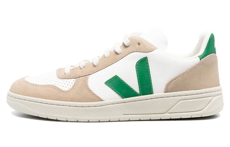 Veja V-10 Chromfree Low-Top Sneakers 'White Beige Green' VX0503146 - 2