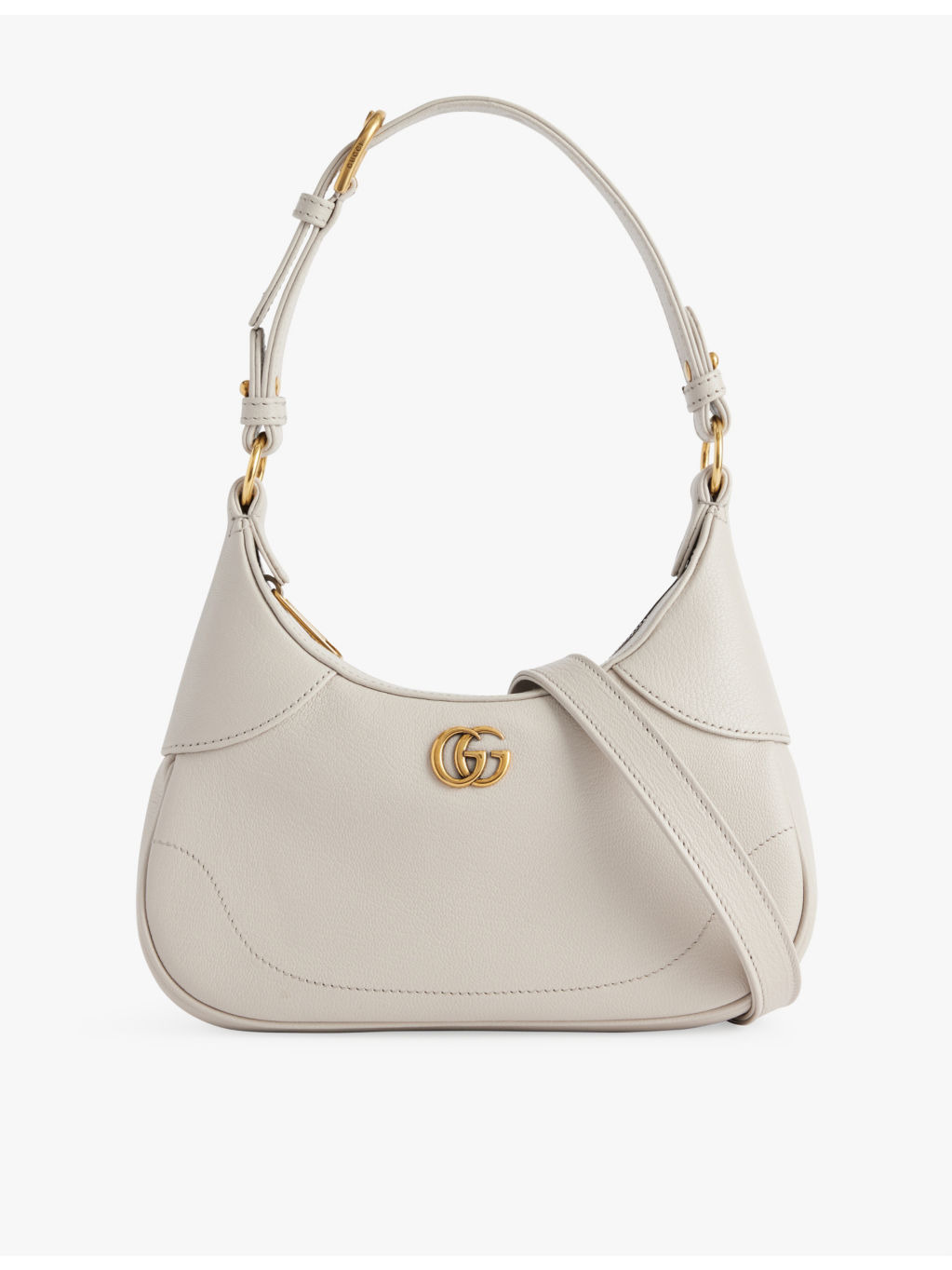 Aphrodite curved leather shoulder bag - 1