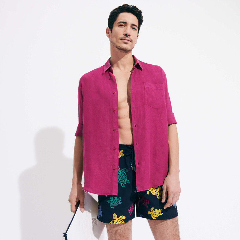 Vilebrequin Men Linen Shirt Solid outlook