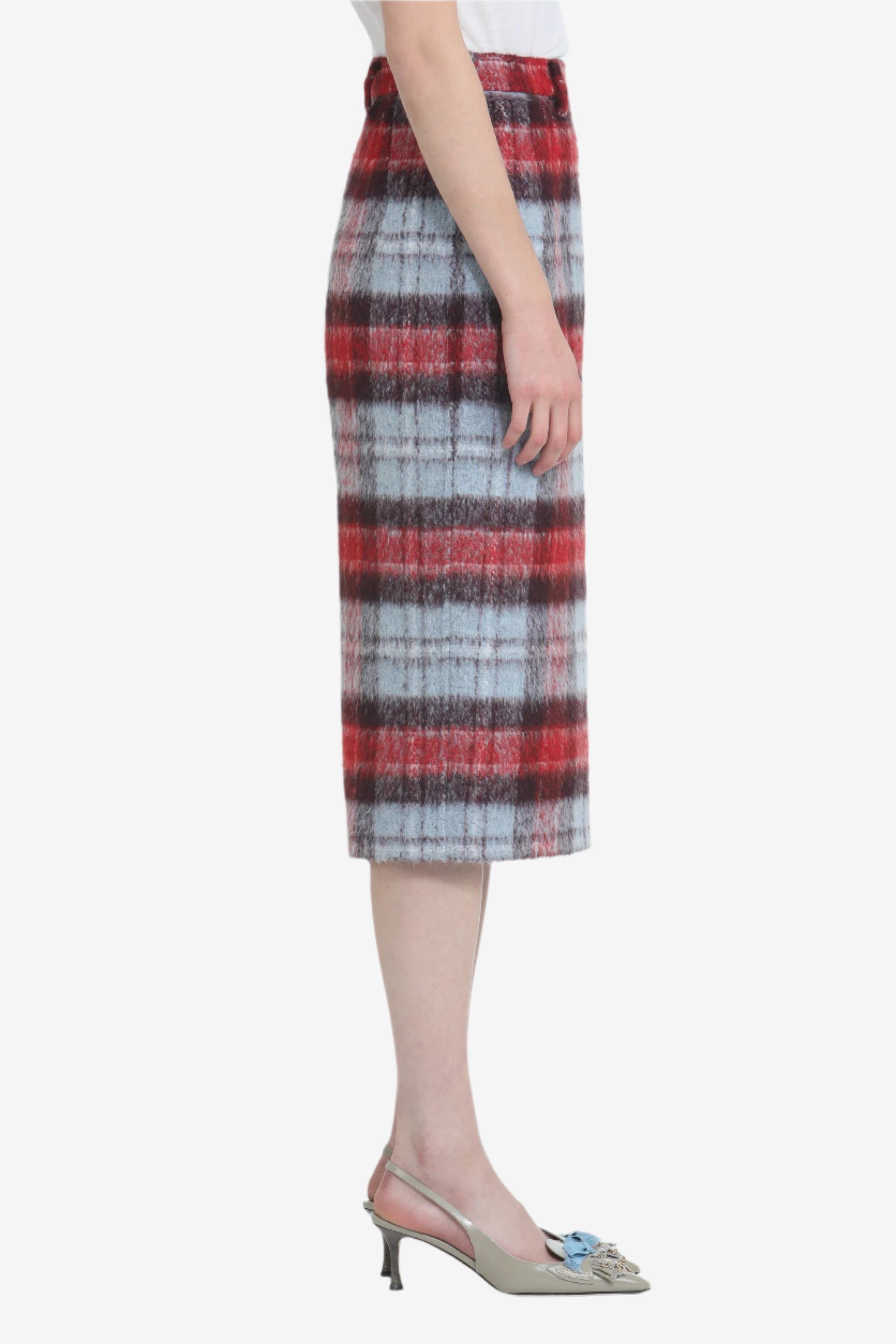 CHECKED PENCIL SKIRT - 3