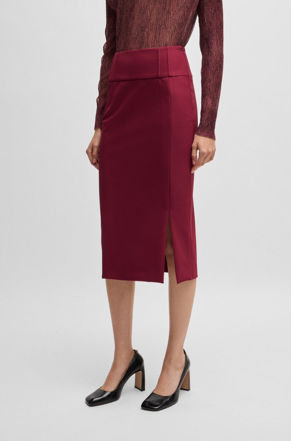 EXTRA-SLIM-FIT PENCIL SKIRT WITH PLEAT DETAILS - 2