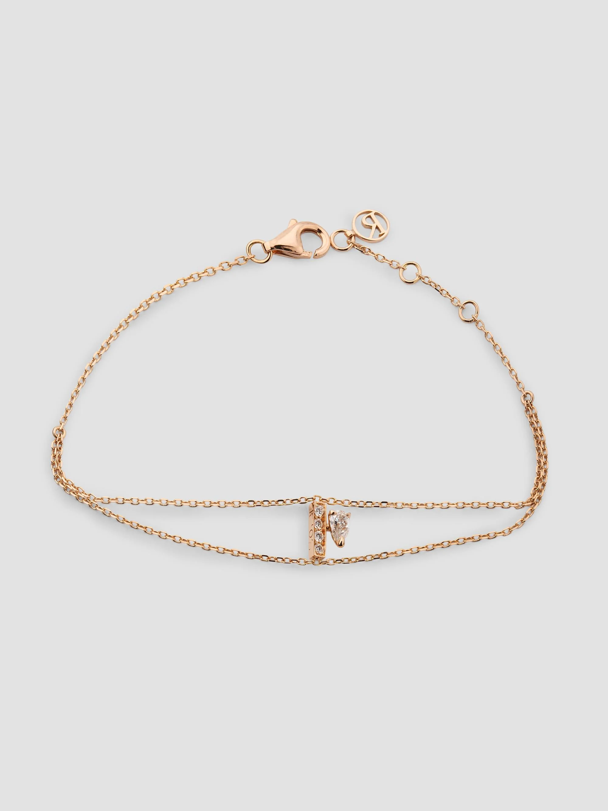 Women's Letters 18K Rose Gold & 0.20 TCW Diamond Bracelet - Pink Gold - 1