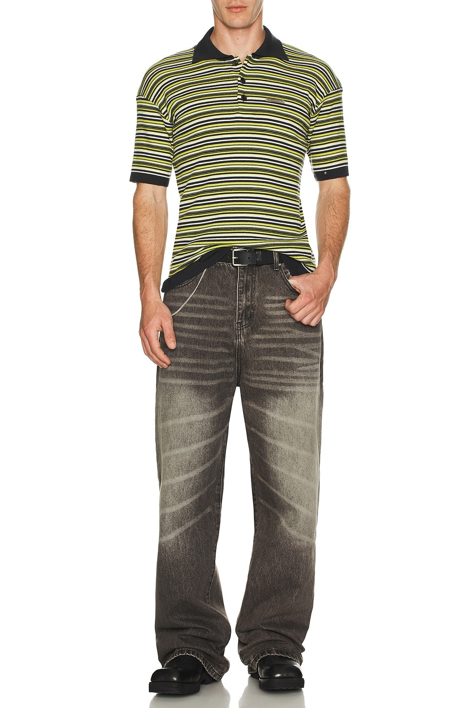Stripe Polo Sweater - 5