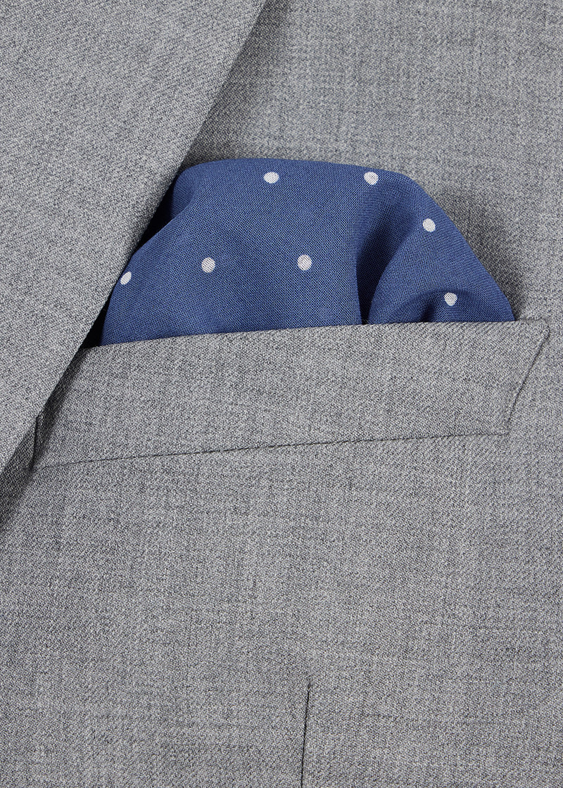 Paul Smith Blue Polka Dot Cotton Pocket Square outlook