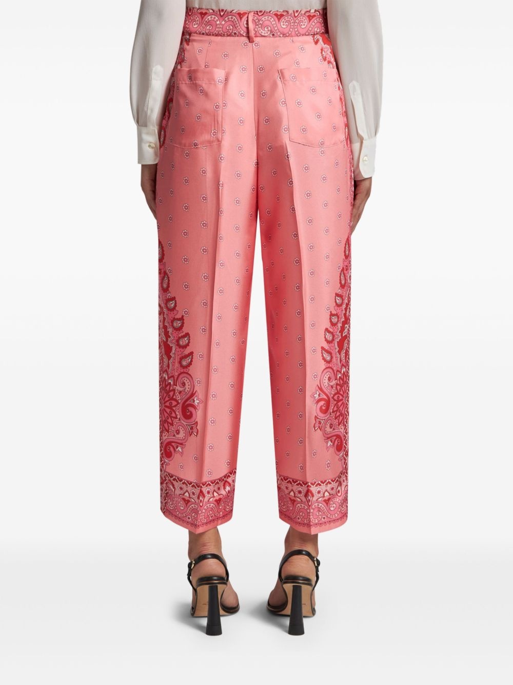 paisley-print silk trousers - 4