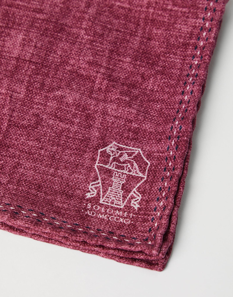 Brunello Cucinelli Silk pocket square with logo outlook