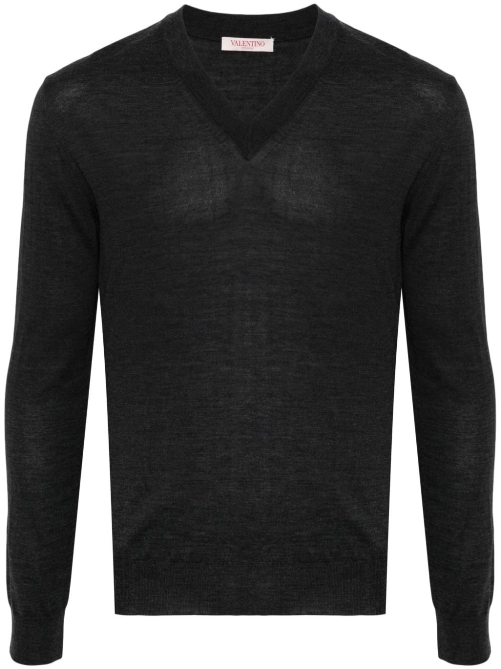 V-neck virgin-wool jumper - 1