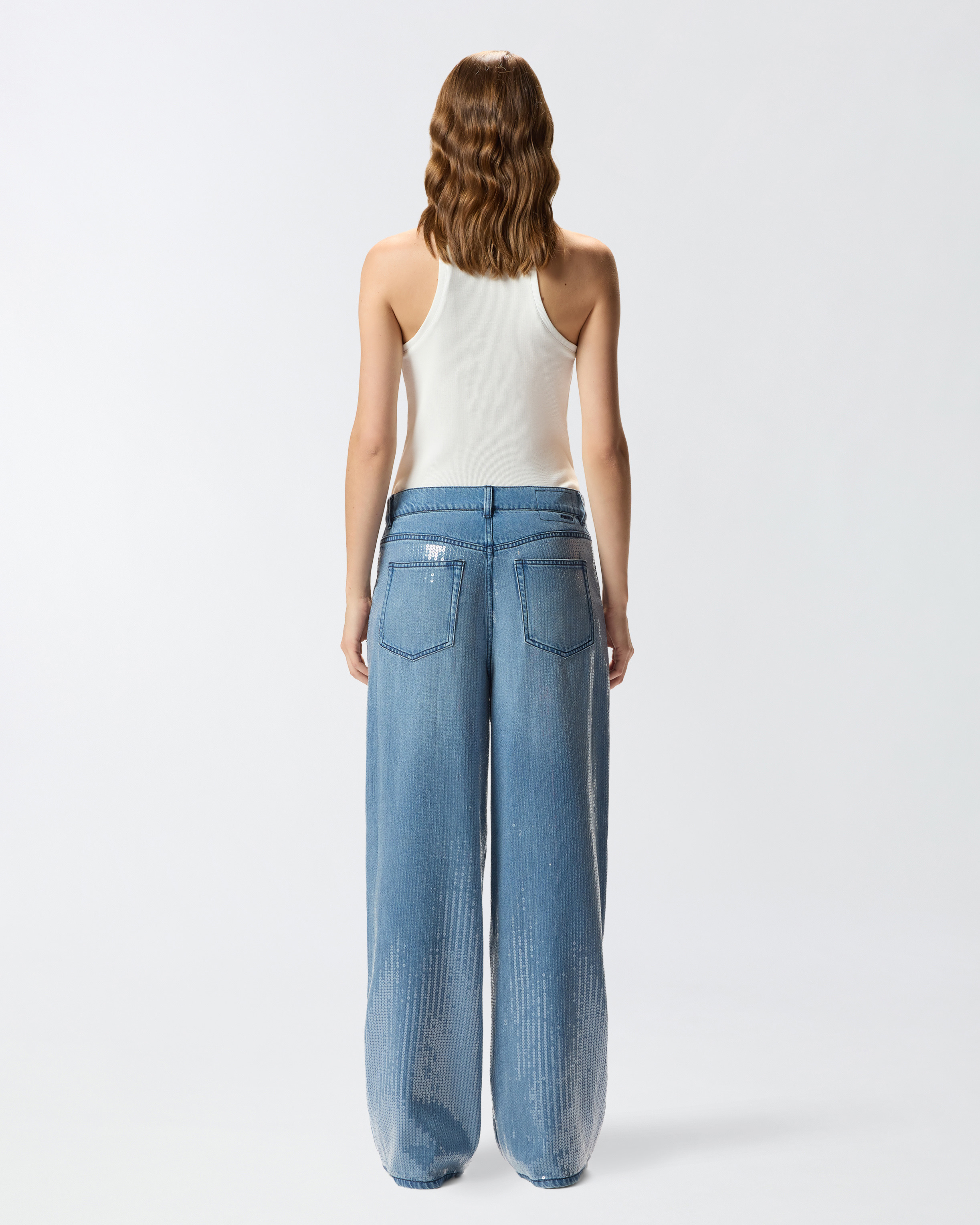 FULLY SEQUINNED DENIM JEANS - 4