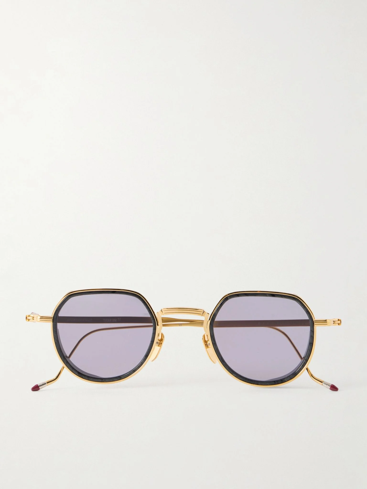 Dixon Round-Frame Gold-Tone Metal Sunglasses Gold - 1