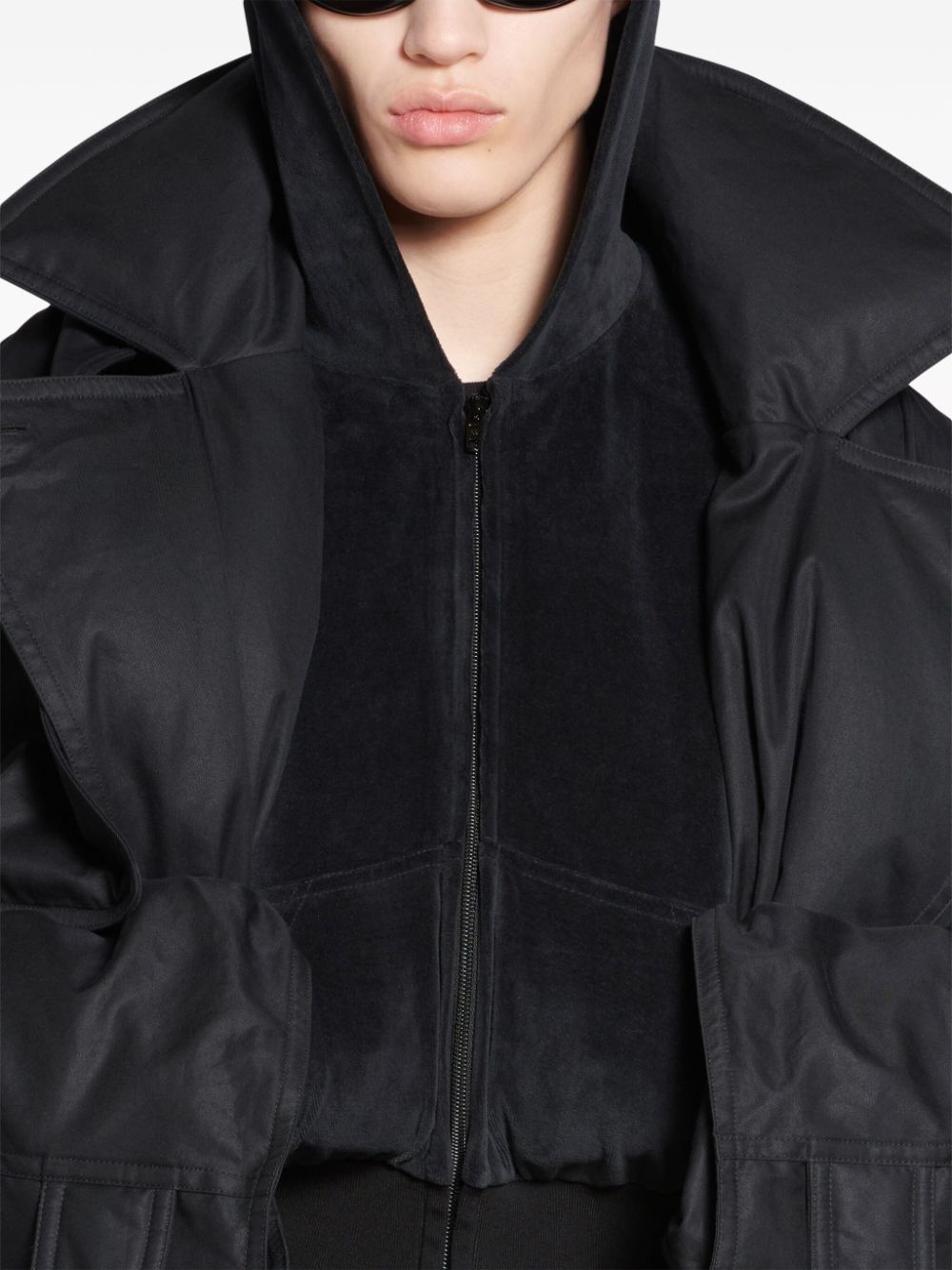 belted padded trench coat - 5