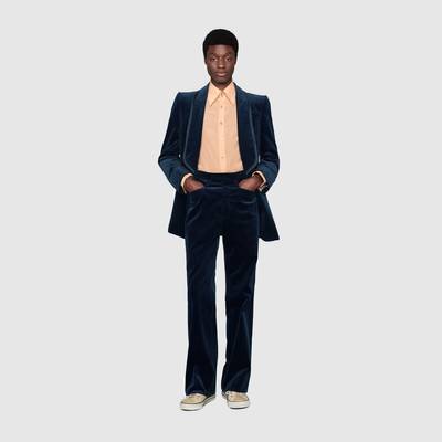 GUCCI Stretch velvet pant with satin outlook