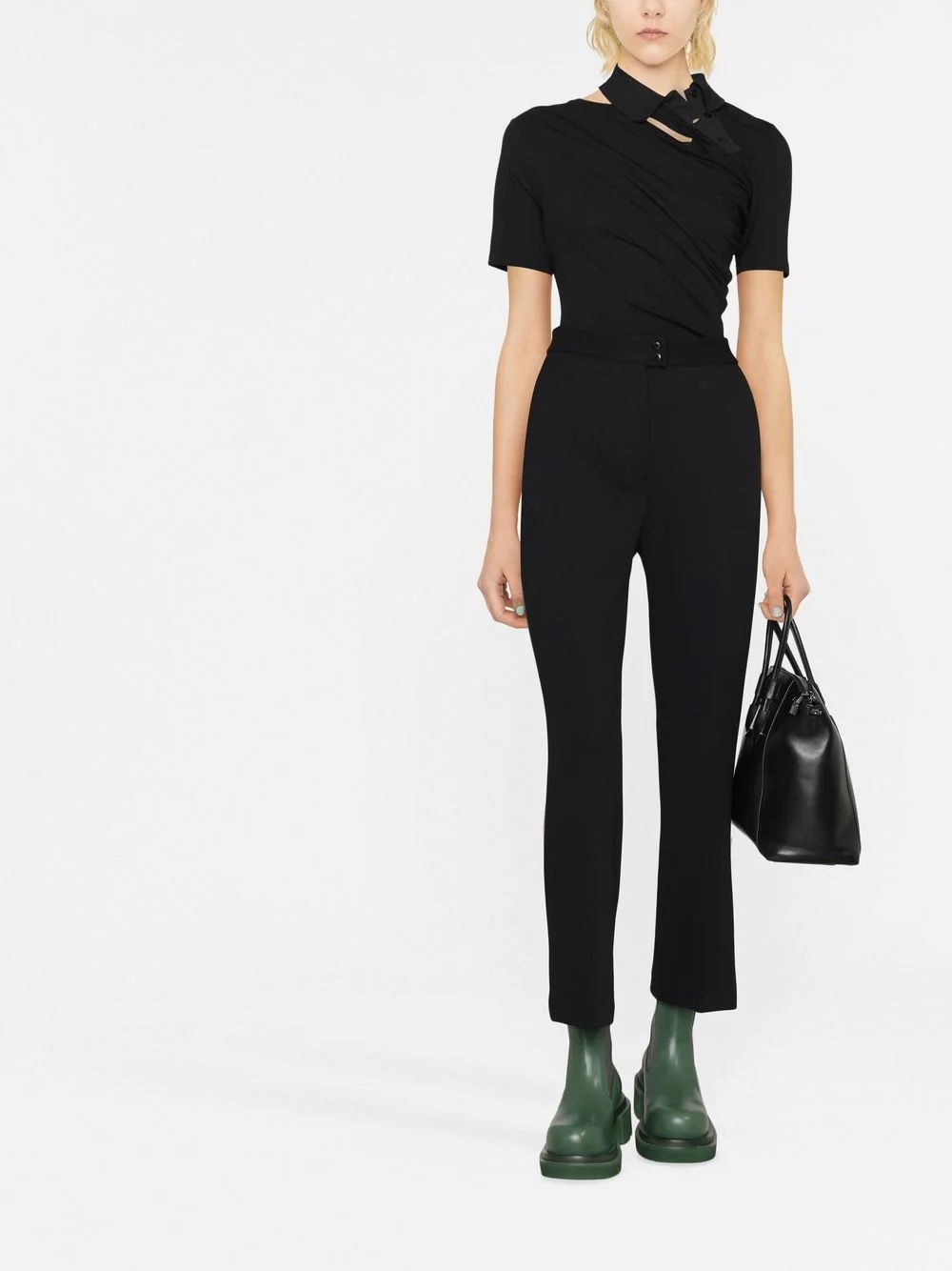 high-waisted flared trousers - 2