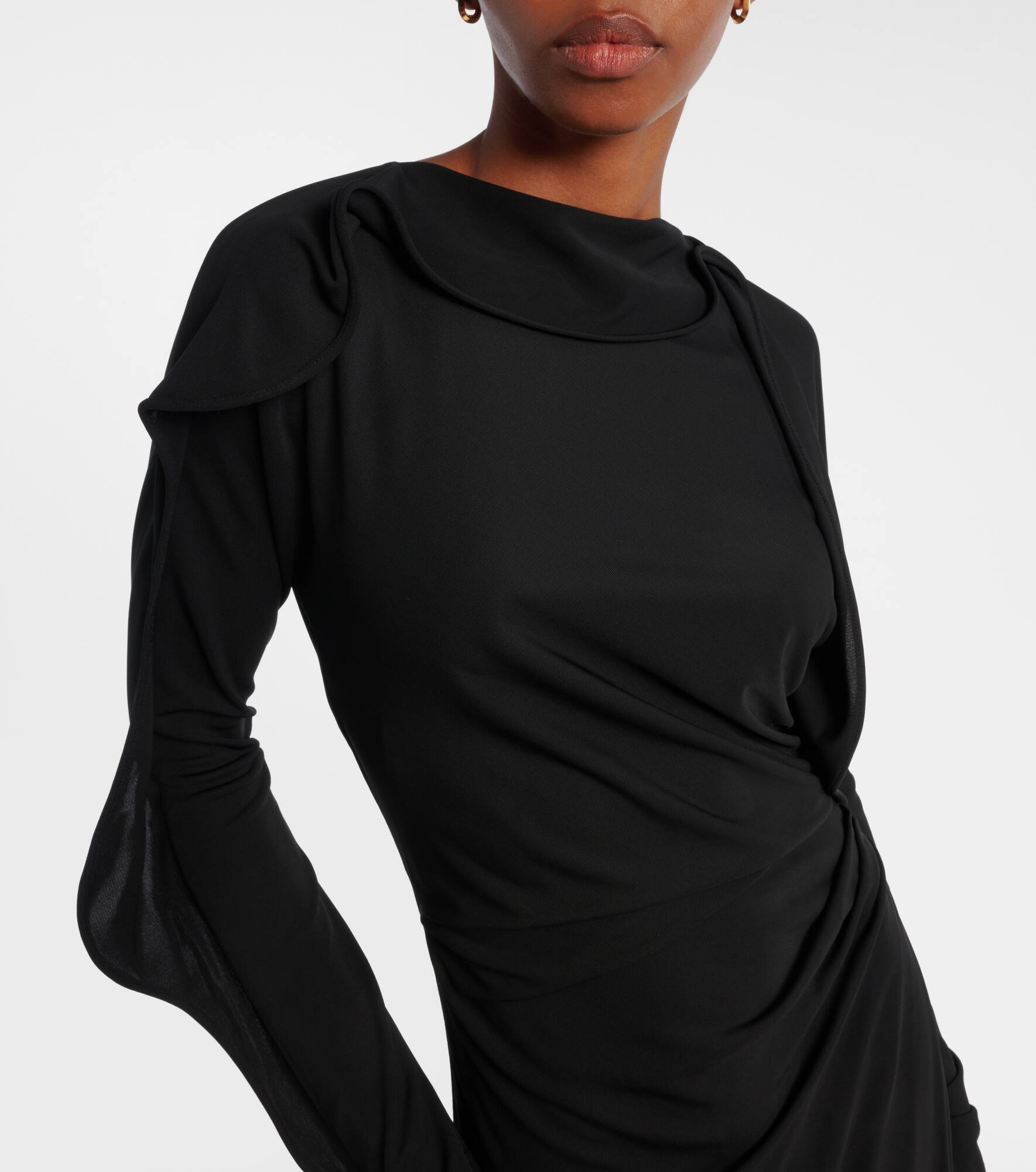 Draped jersey maxi dress - 4