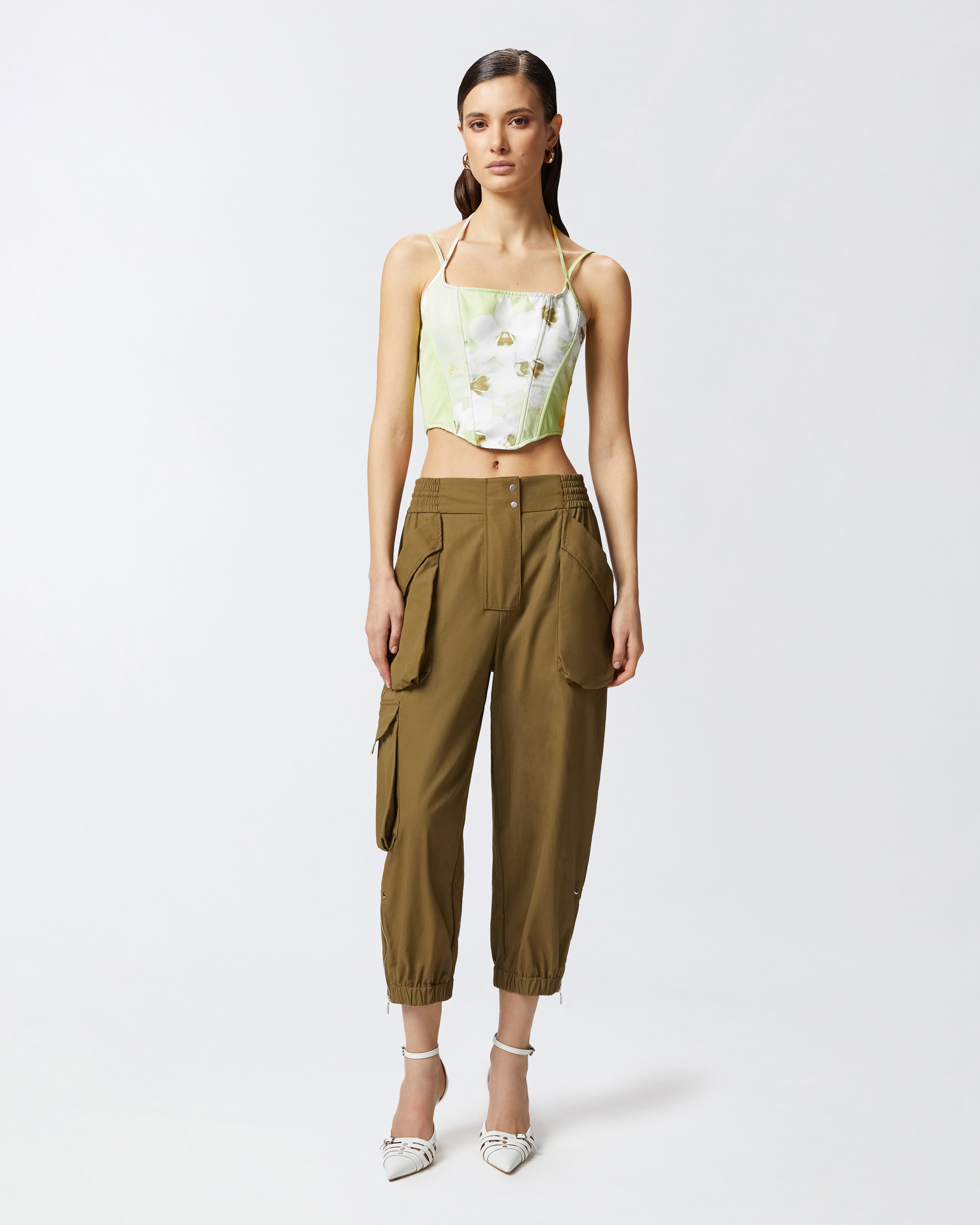 SLEEVELESS FLORAL BUSTIER TOP - 3