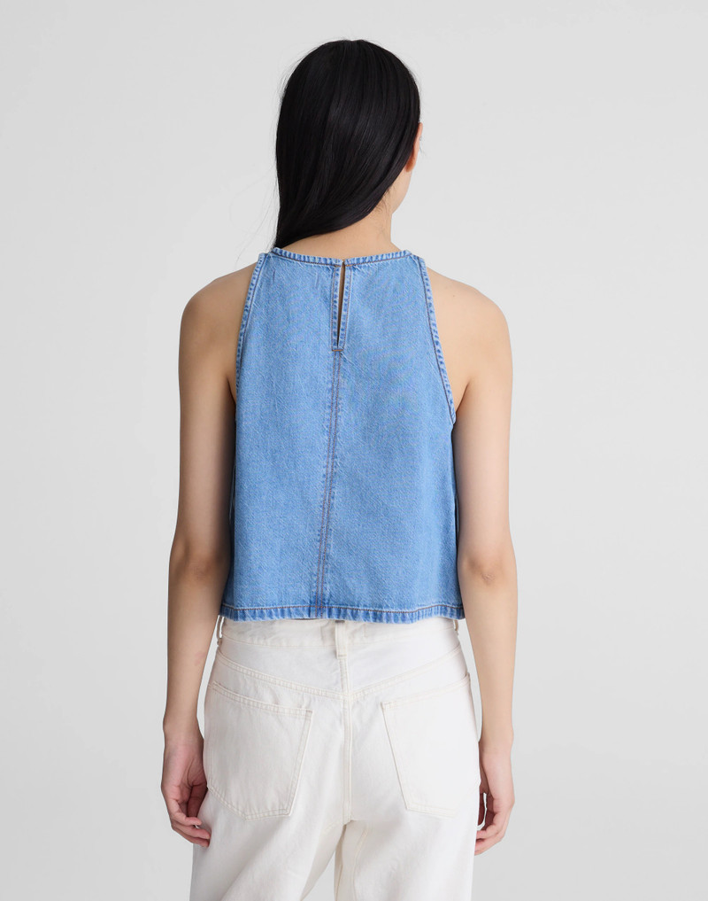 Madewell Airy Denim Halter Shell Top outlook