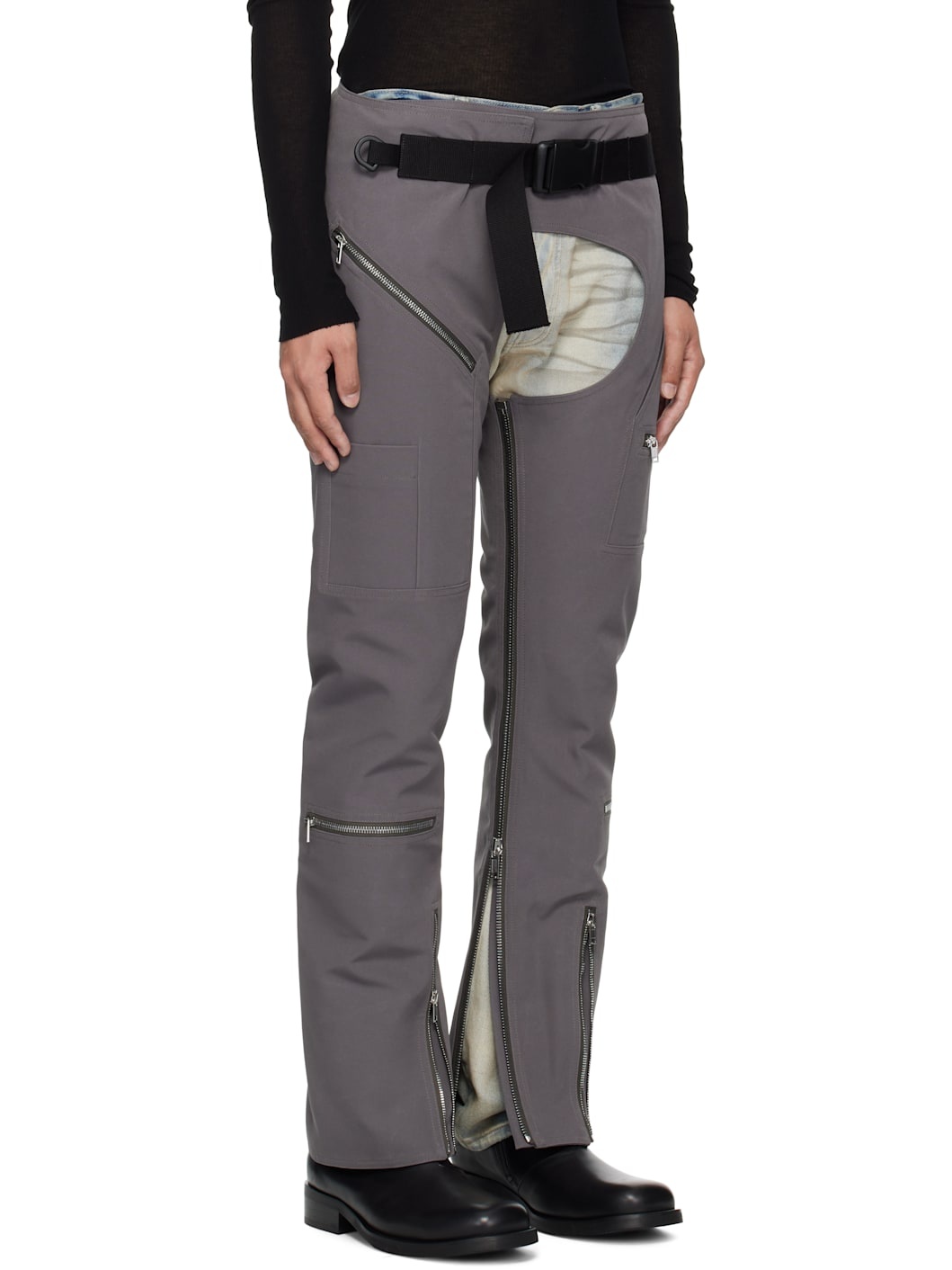 Gray Hollywood Headon Chaps Trousers - 2