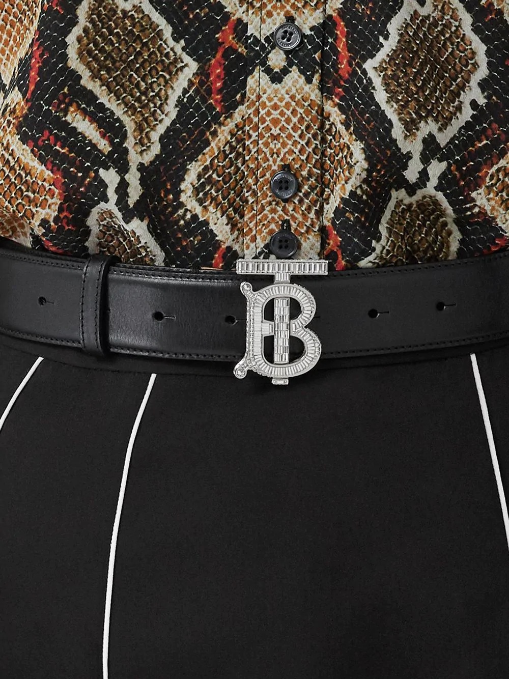 crystal monogram buckle belt - 3