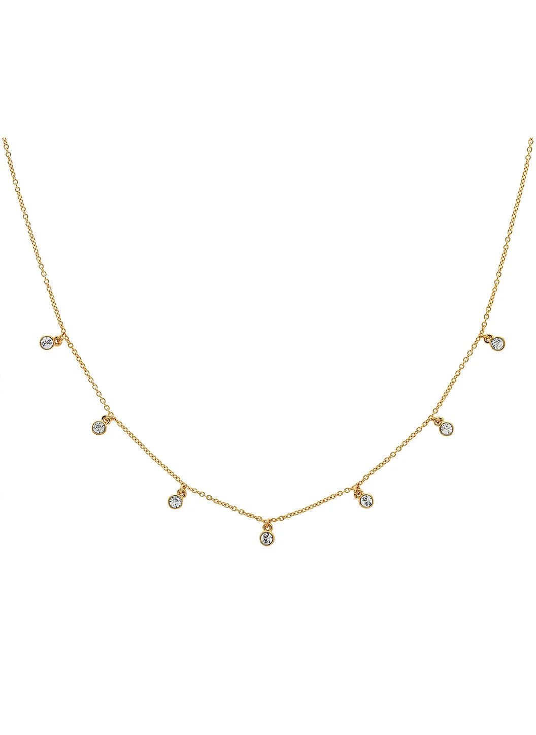 GOLD CRYSTAL DROPLET NECKLACE - 1