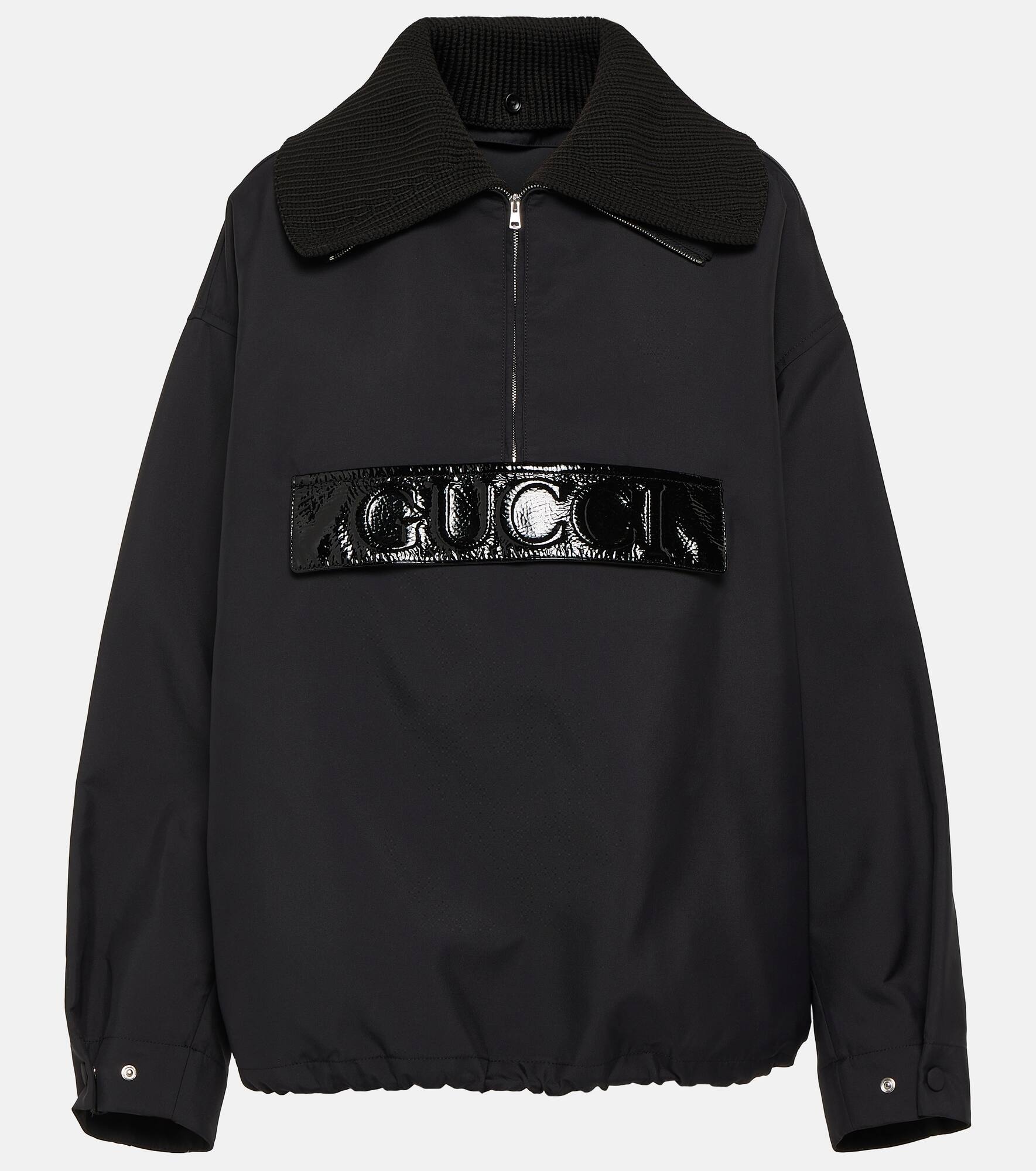 Techno gabardine half-zip jacket - 1