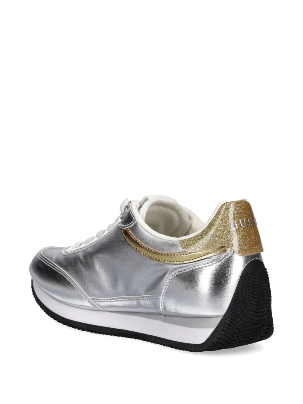 Skroll metallic-effect lace-up sneakers - 3