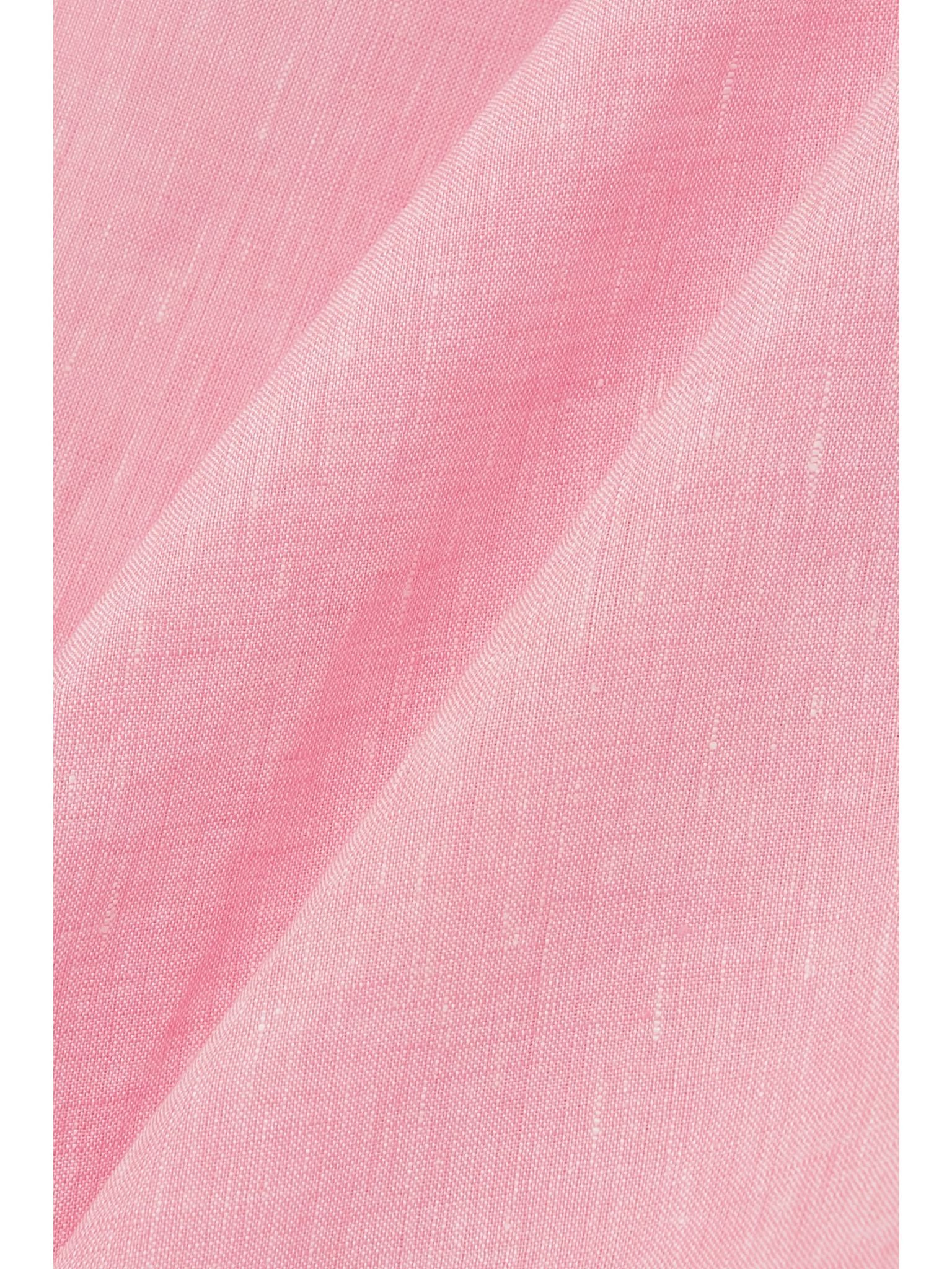 Jeri pleated linen dress Pink - 4