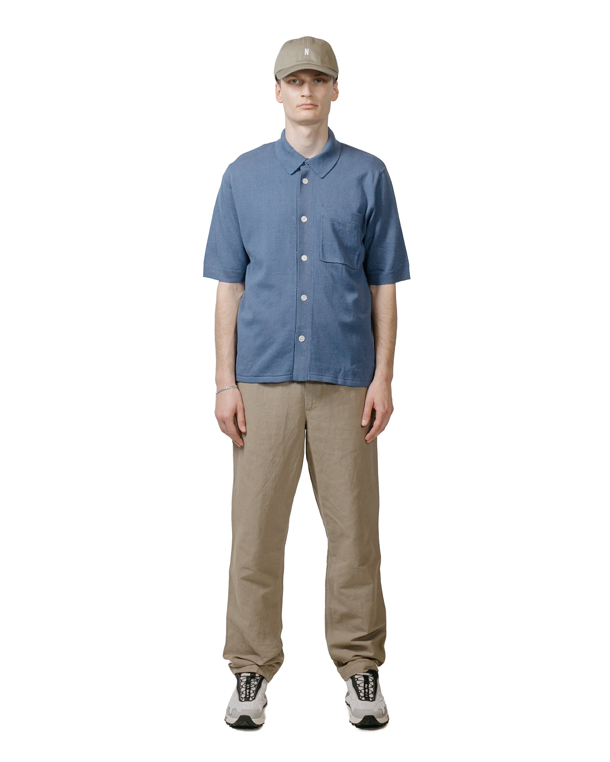 Rollo Cotton Linen SS Shirt Calcite Blue - 4