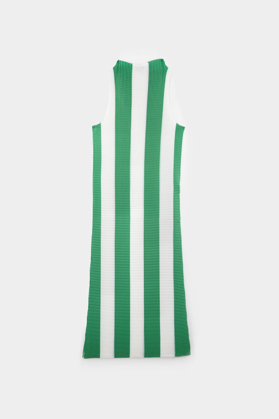PLEATED TANK DRESS / cream & green stripes - 1