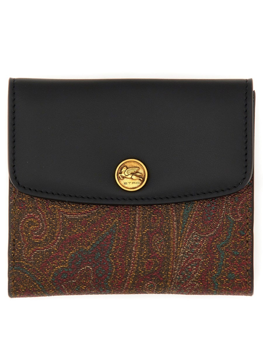 PAISLEY PRINT COATED CANVAS WALLET - 1