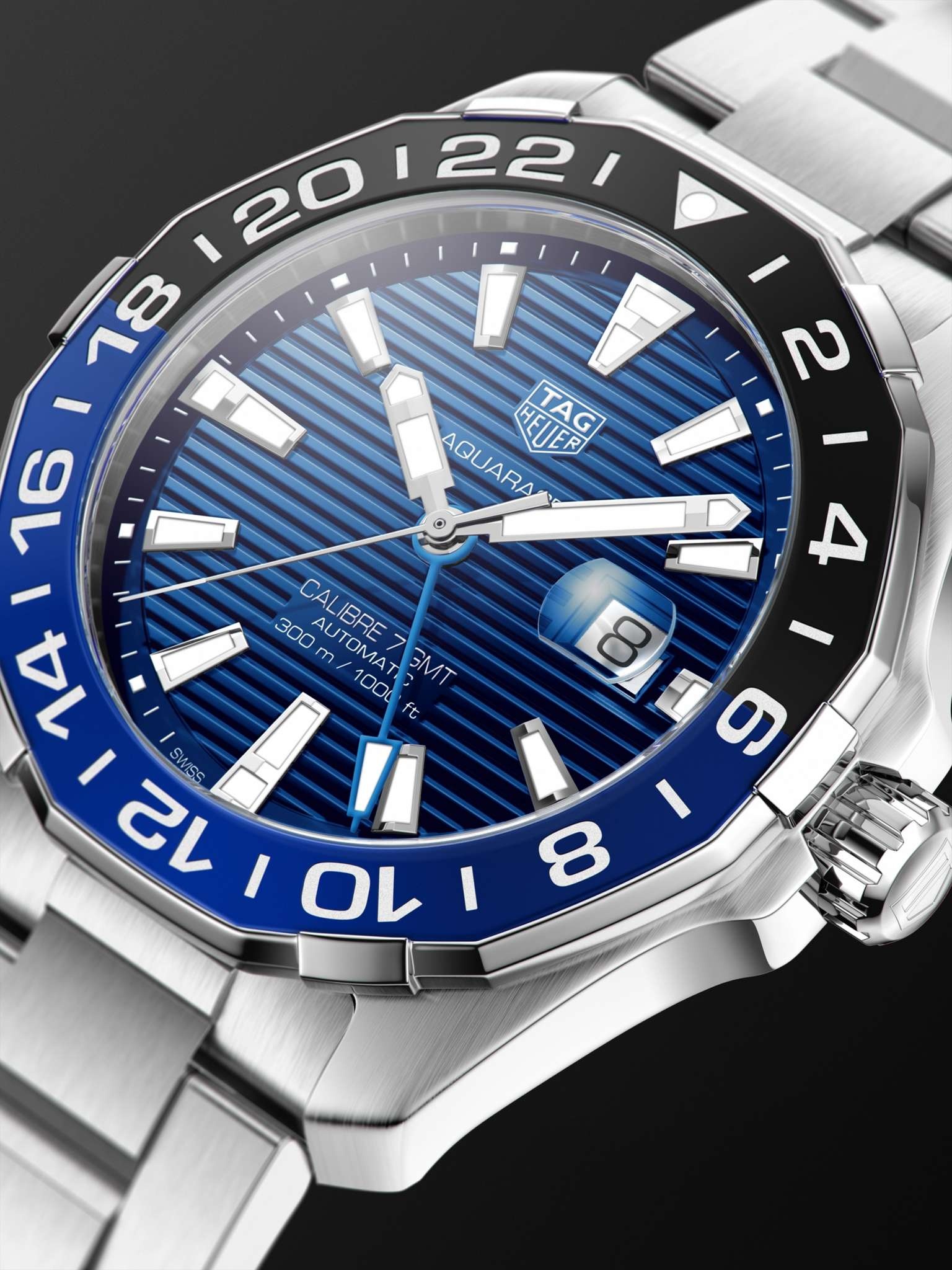 Aquaracer Automatic GMT 43mm Steel Watch, Ref. No. WAY201T.BA0927 - 2