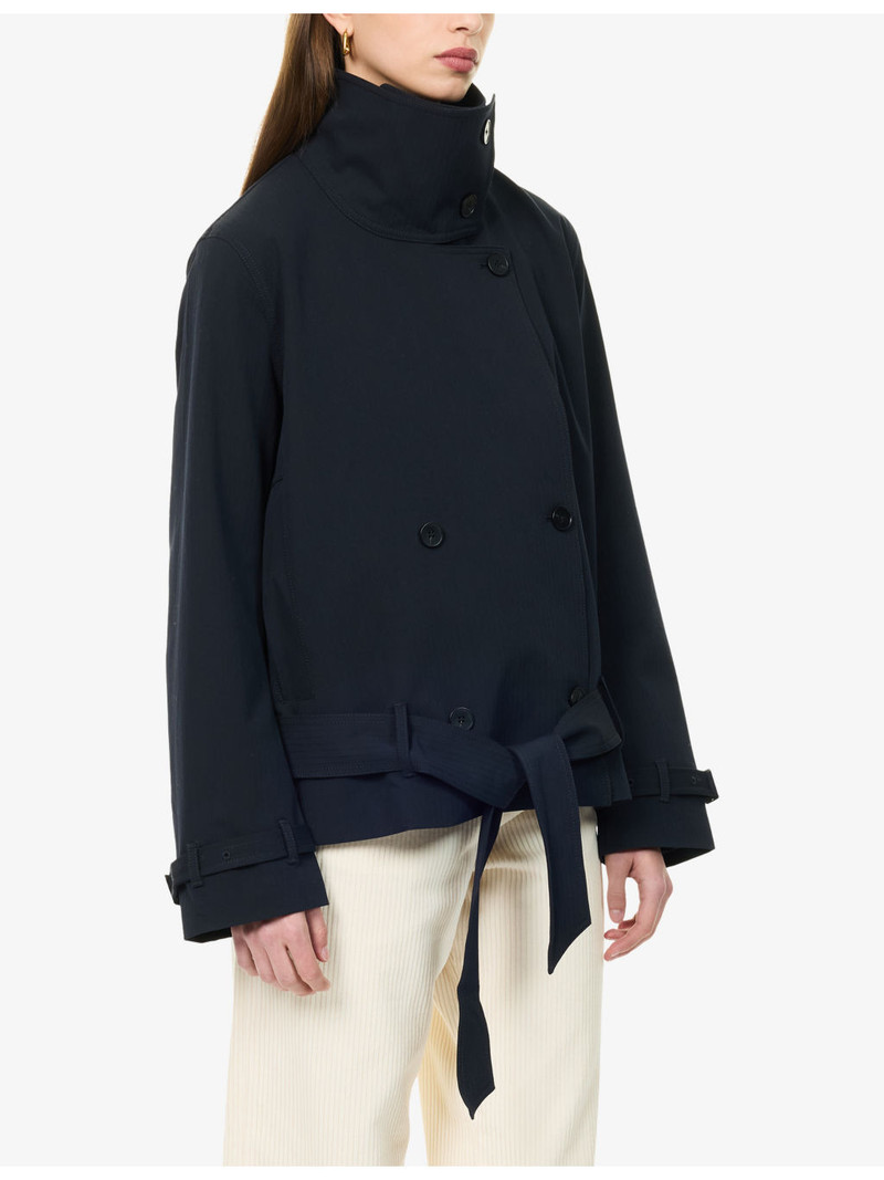 Sabianca Cropped Woven Trench Jacket 3