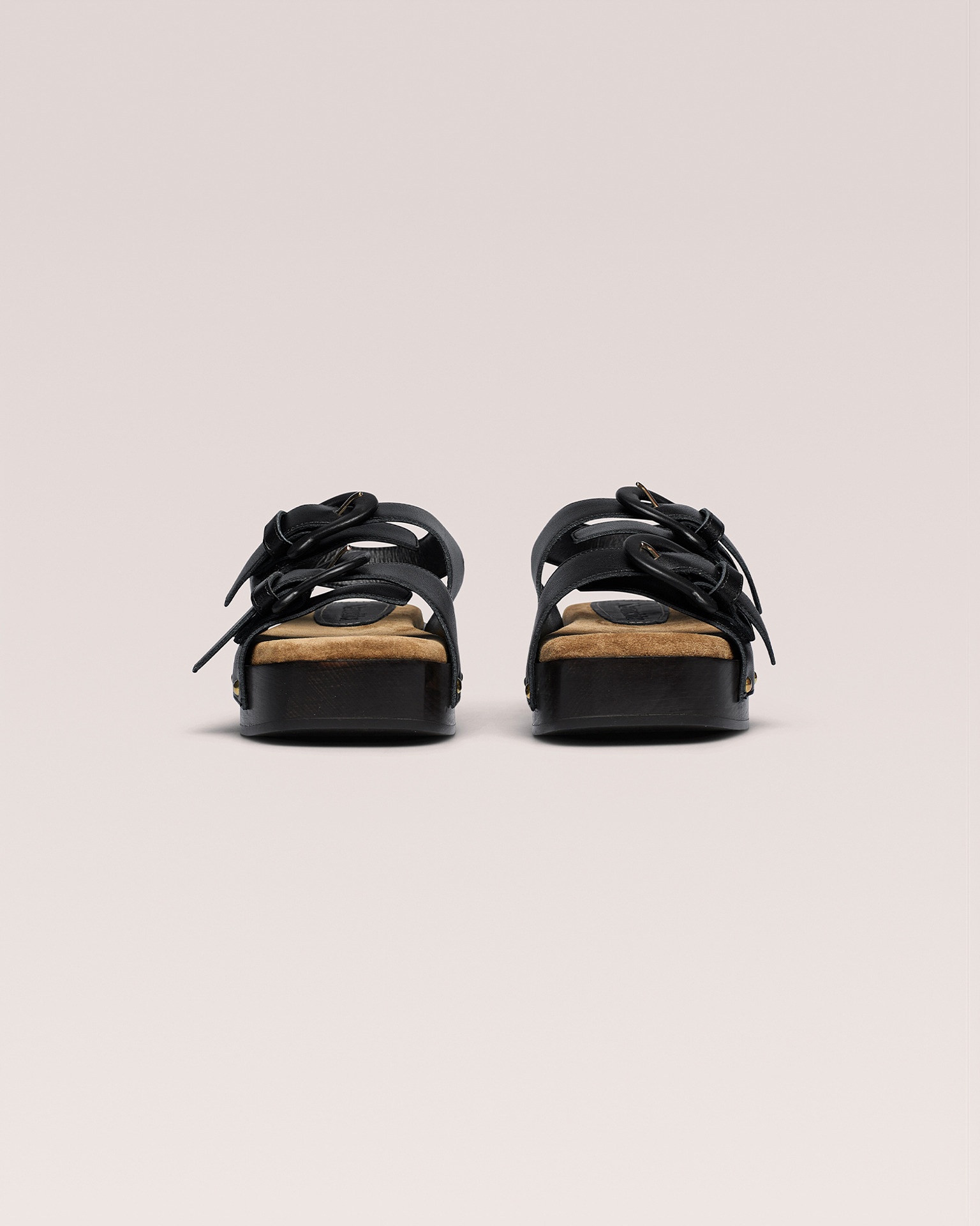 MAHALIA - Chunky suede sandals - Black - 3