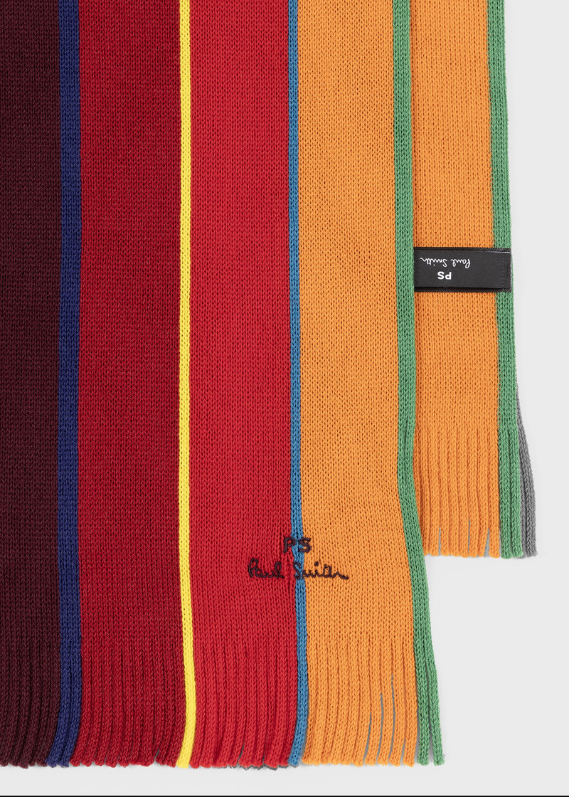 Paul Smith Red Ombre Stripe Merino Wool Scarf outlook