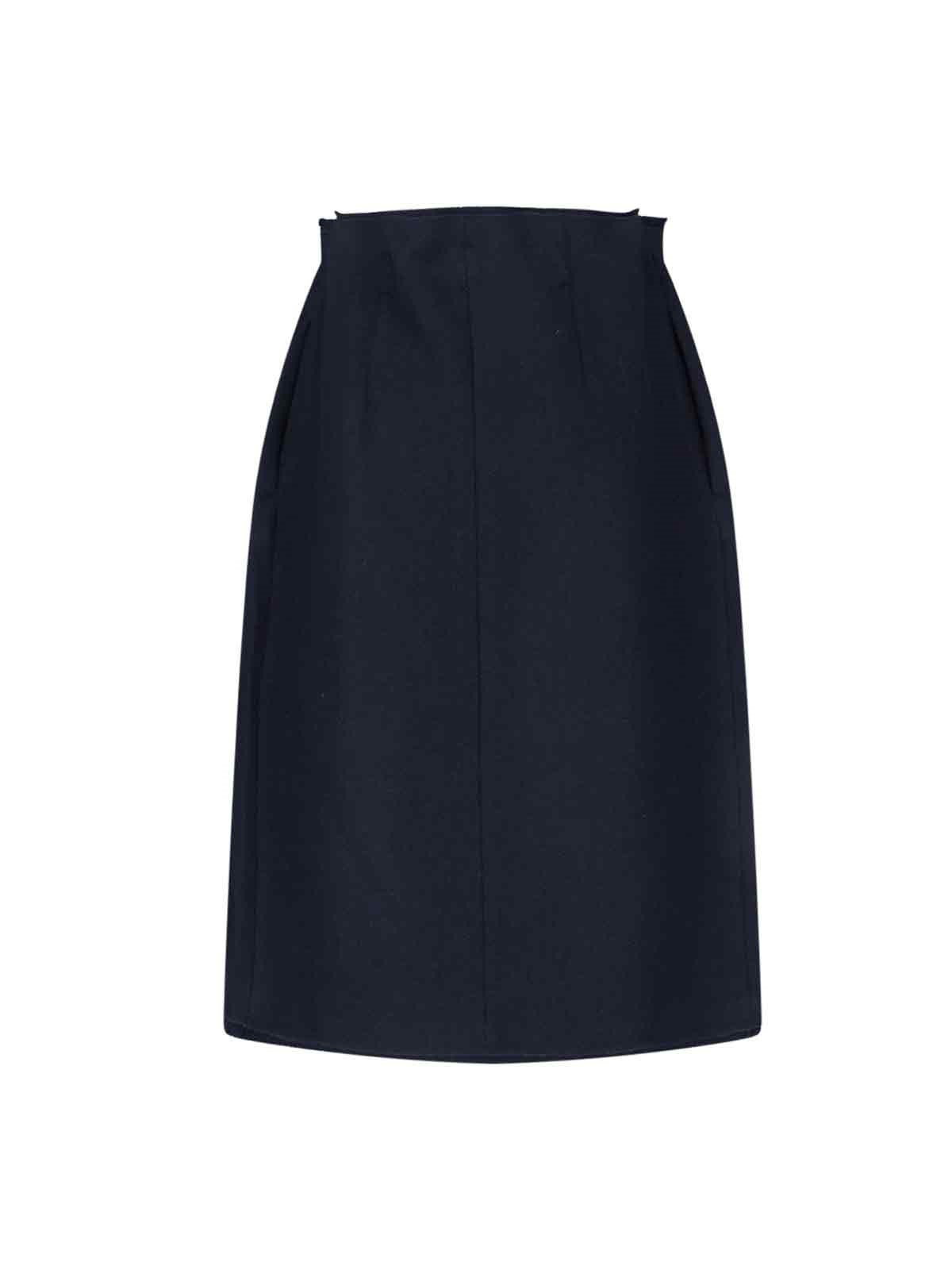 CHEVRON WOOL MIDI SKIRT - 2