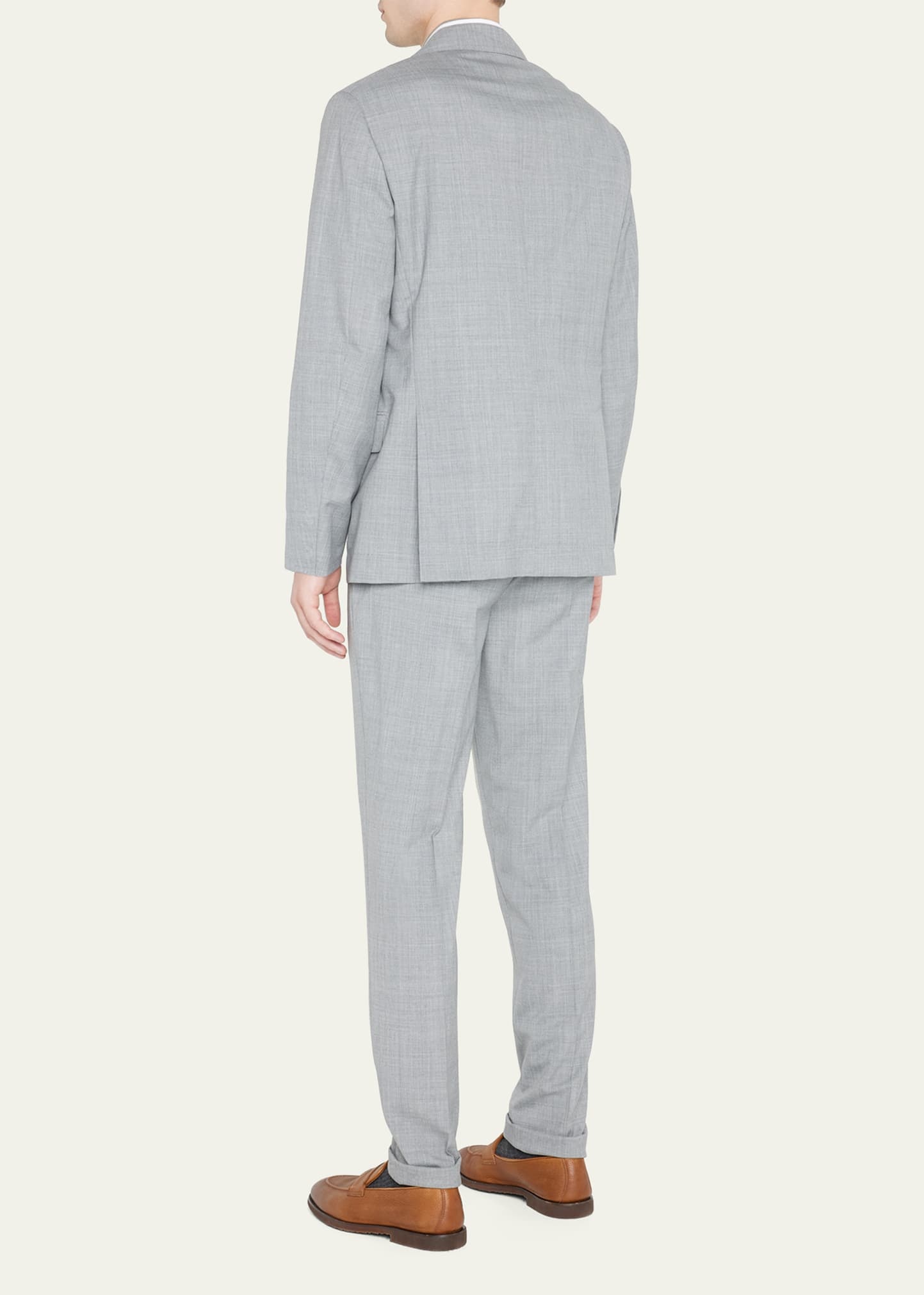 Men's Wool Three-Button Two-Piece Suit - 2