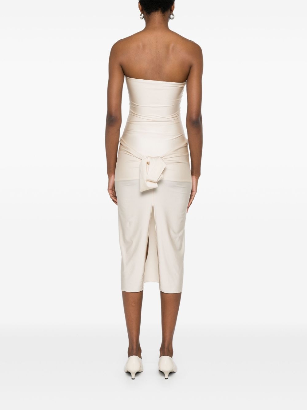 jersey knot-detail midi dress - 4